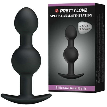 Plug anale in silicone con palline stimolanti e peso interno